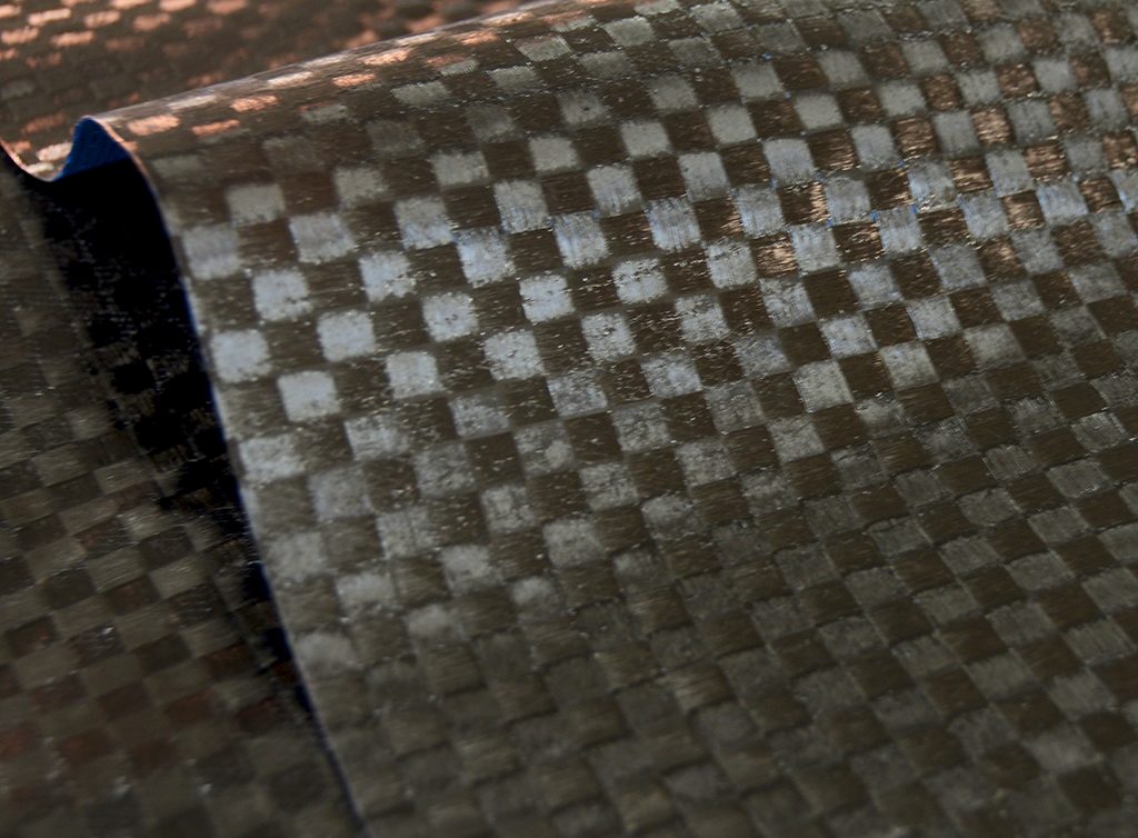 Raw prepreg checker weave carbon fiber