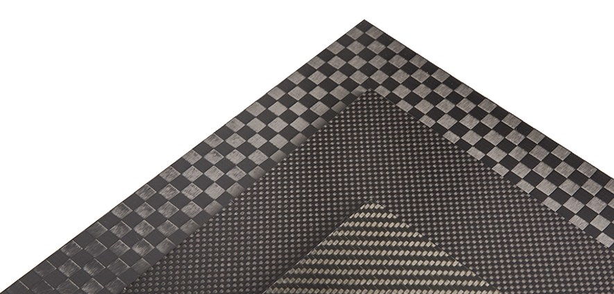 3 Weaves main image 880x490 Carbon fiber sheet Plain weave Checker weave Twill weave
