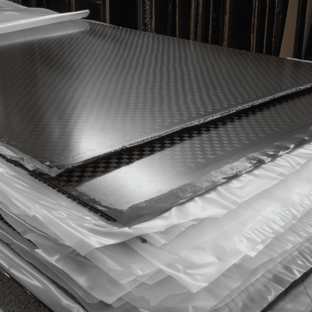 Pressed carbon fiber flat sheets using aerospace trim scrap